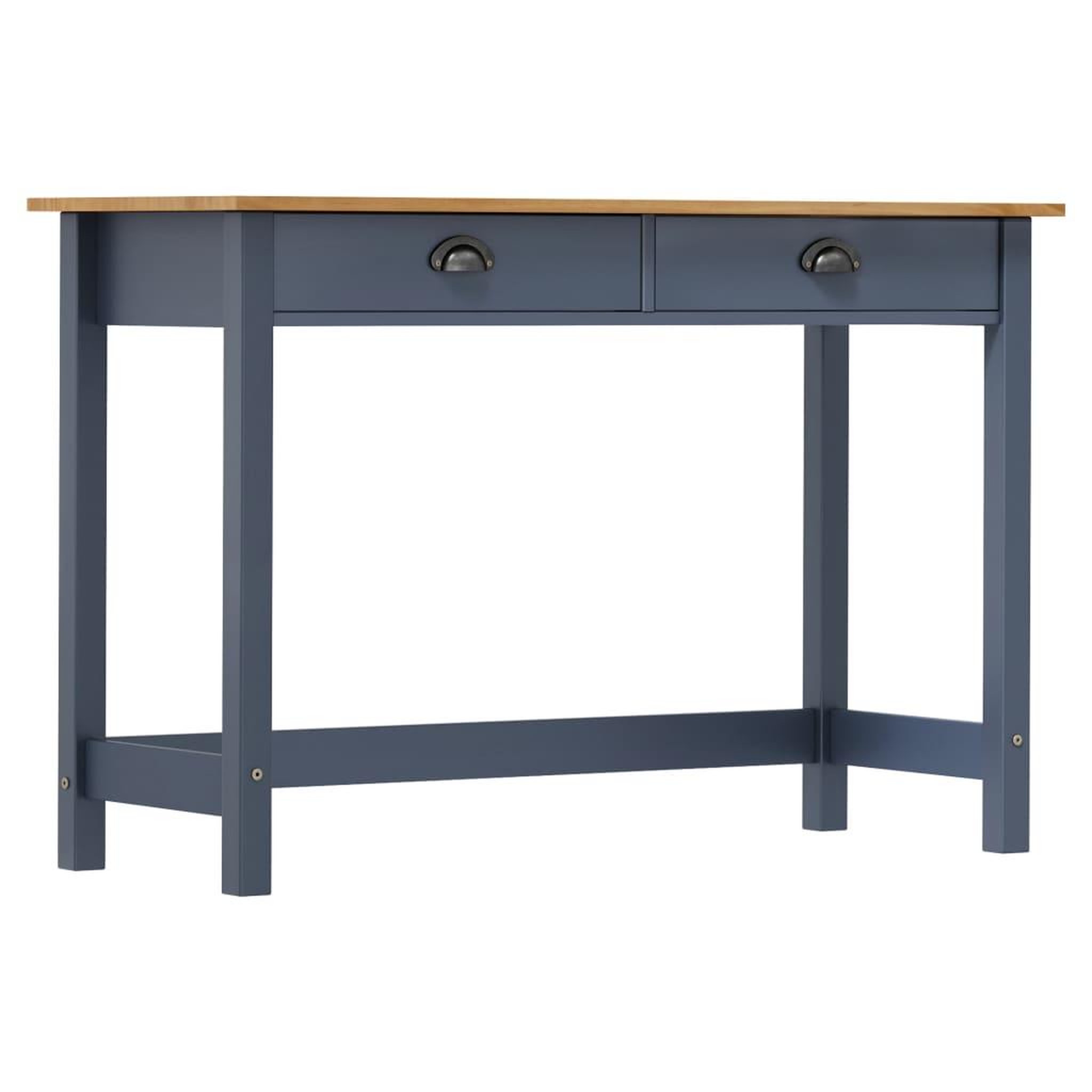 Voir la diapositive 1 : VIDAXL Table console Hill Range avec 2 tiroirs Gris 110x45x74 cm Pin