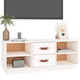 Voir la diapositive 4 : VIDAXL Meuble TV Blanc 100x34x40 cm Bois de pin massif