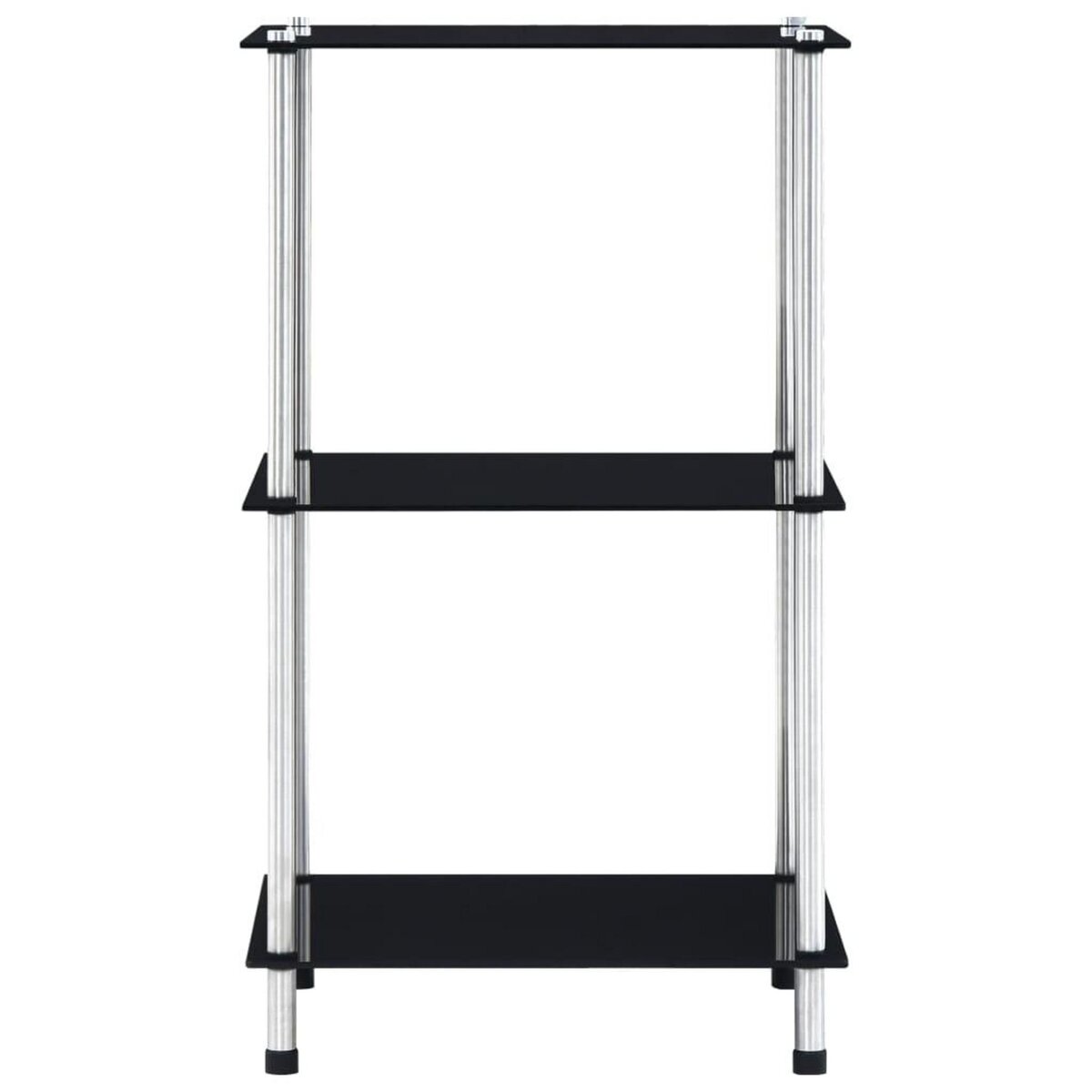 VIDAXL Etagere 3 niveaux Noir 40x40x67 cm Verre trempe