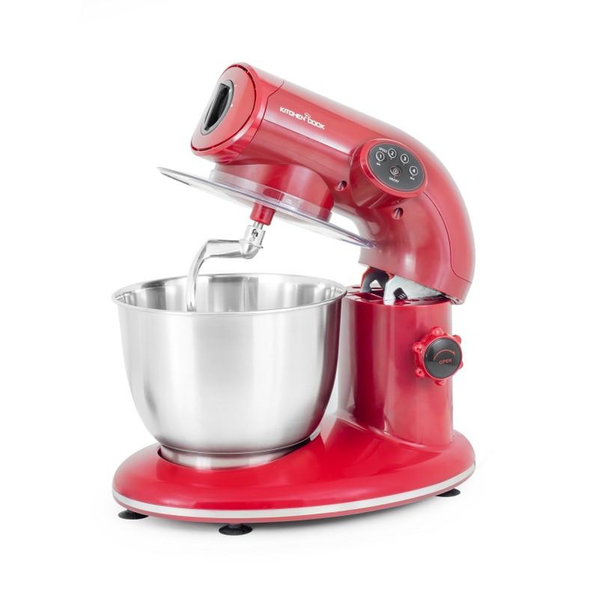 KITCHENCOOK Kitchencook - robot pâtissier ak80_red_v2 - 1000 w 5 l - kit pâtisserie