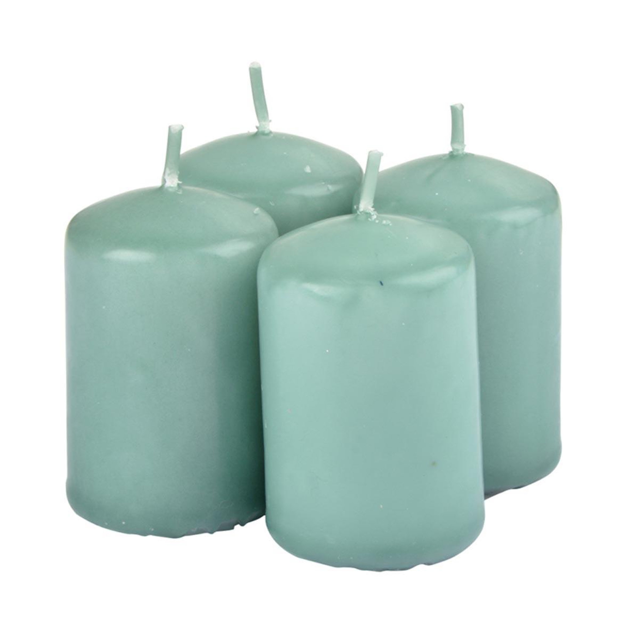 HOMEA Lot de 4 bougies pilier  essentiel ii  6cm thé vert