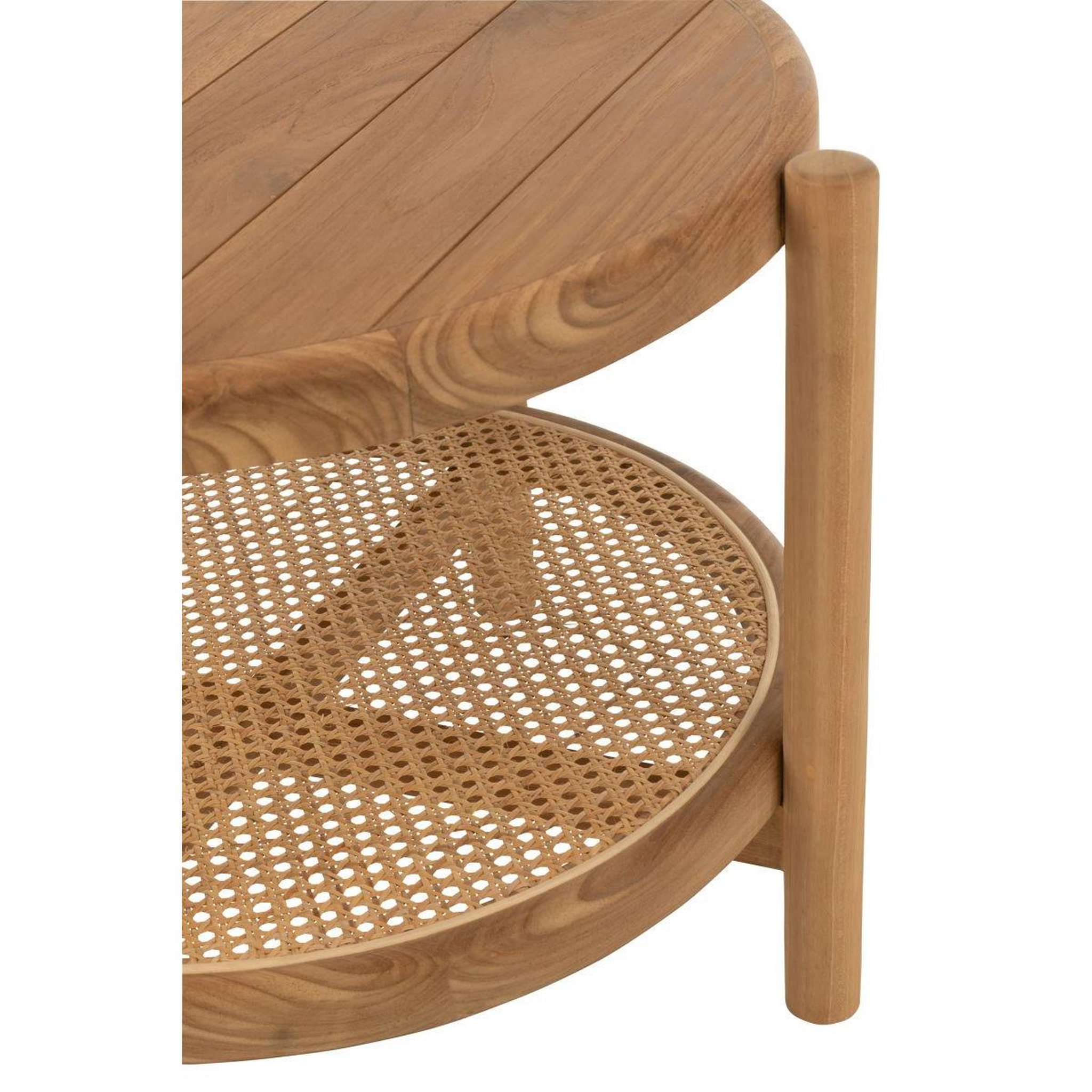 Voir la diapositive 4 : J-LINE Table basse en teck  luann  68cm naturel
