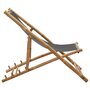 VIDAXL Chaise de terrasse Bambou et toile Gris fonce