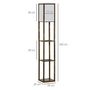 Voir la diapositive 3 : HOMCOM Lampadaire étagère lampe étagère 26L x 26l x 160H cm 3 étagères 4 niveaux MDF aspect bois vieilli