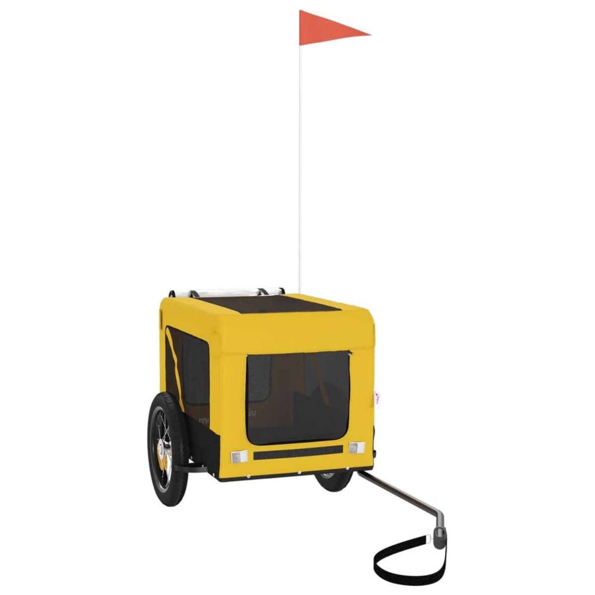 VIDAXL Remorque de velo pour animaux de compagnie jaune et noir