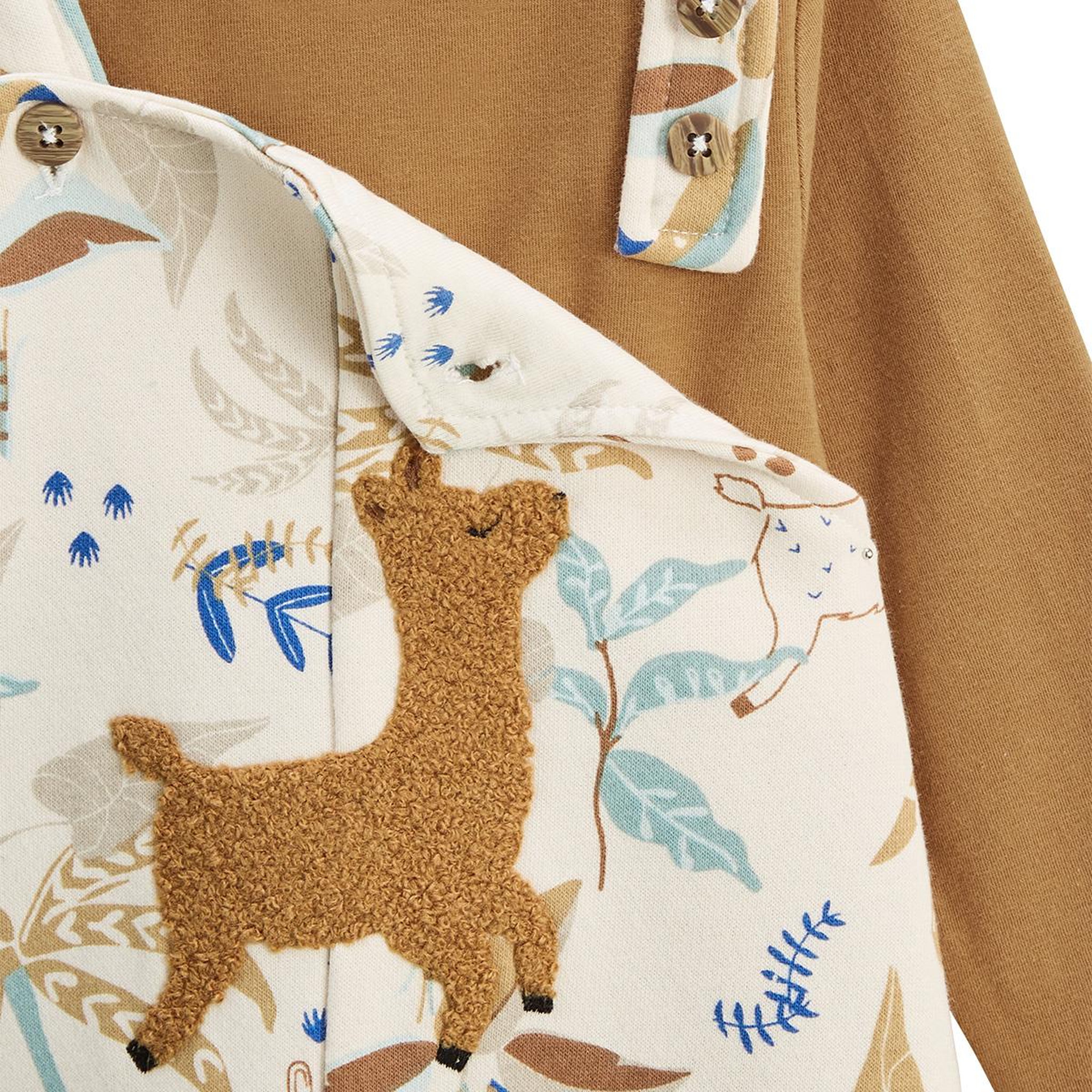 Voir la diapositive 2 : Petit Béguin Ensemble salopette bébé en molleton et t-shirt Lamascotte