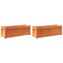 Voir la diapositive 2 : VIDAXL Jardinieres 2 pcs cire marron bois de pin massif