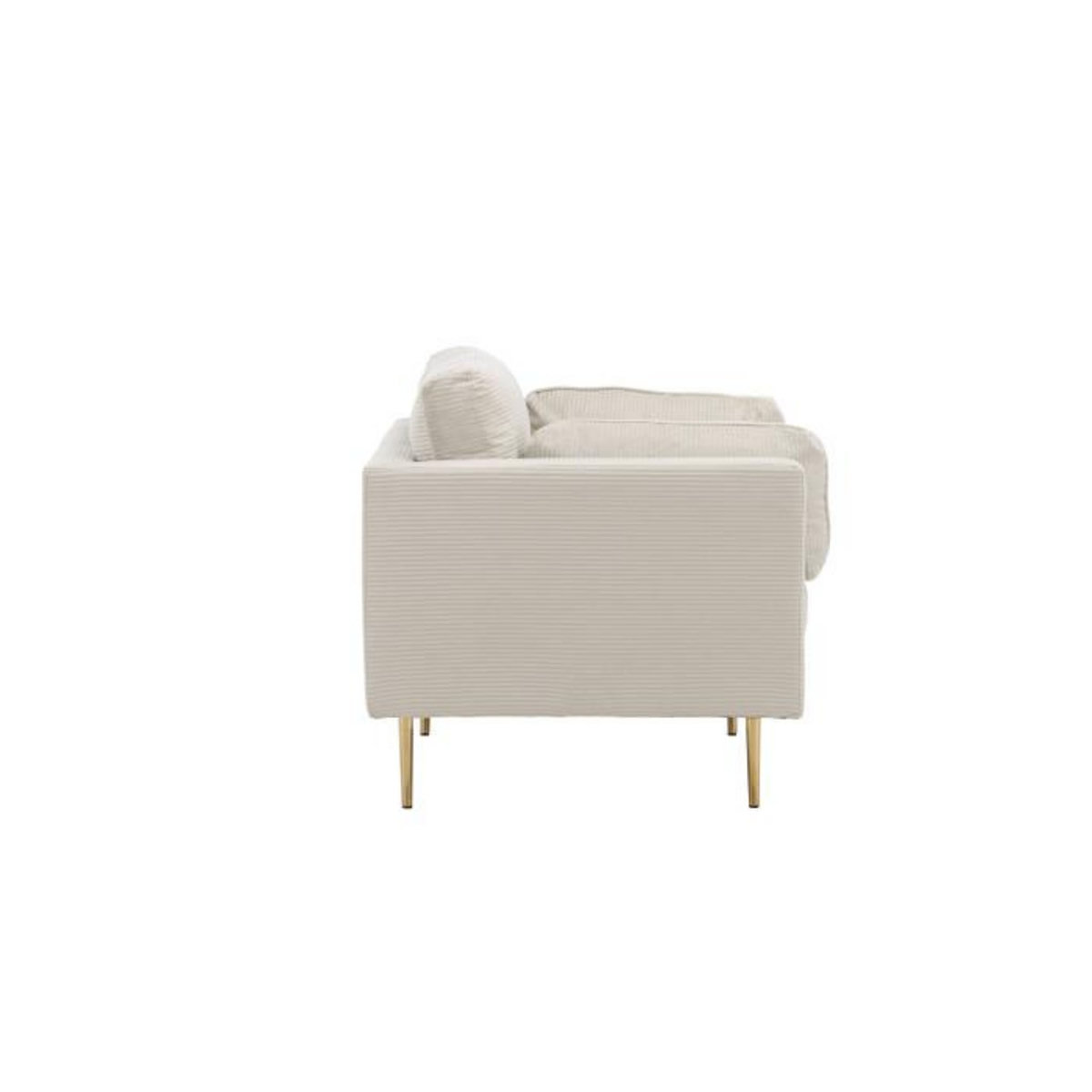 Paris Prix Fauteuil Design Velours Côtelé  Boom  110cm Beige Clair