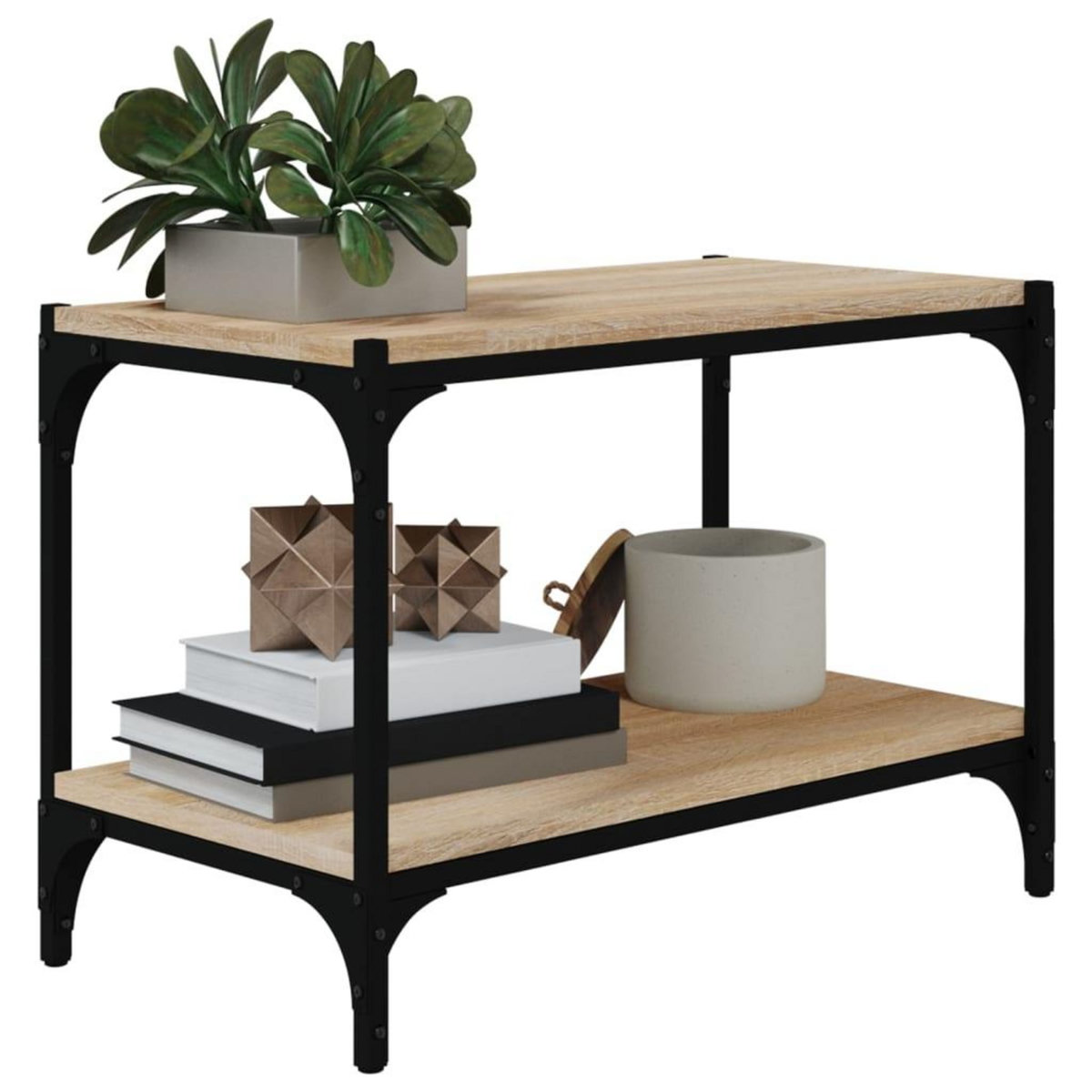 VIDAXL Meuble TV Chene sonoma 60x33x41 cm Bois d'ingenierie et acier