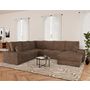 Voir la diapositive 1 : BEST MOBILIER Lorie - canapé panoramique d'angle gauche 7 places convertible en velours côtelé grosse côte avec coffre