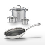 ELO Lot de 3 Faitouts Elo Relief Evolution 14/16/26cm et Poêle 24cm