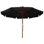 Voir la diapositive 2 : VIDAXL Parasol d'exterieur avec mat en bois 330 cm Noir