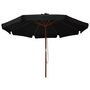 Voir la diapositive 2 : VIDAXL Parasol d'exterieur avec mat en bois 330 cm Noir