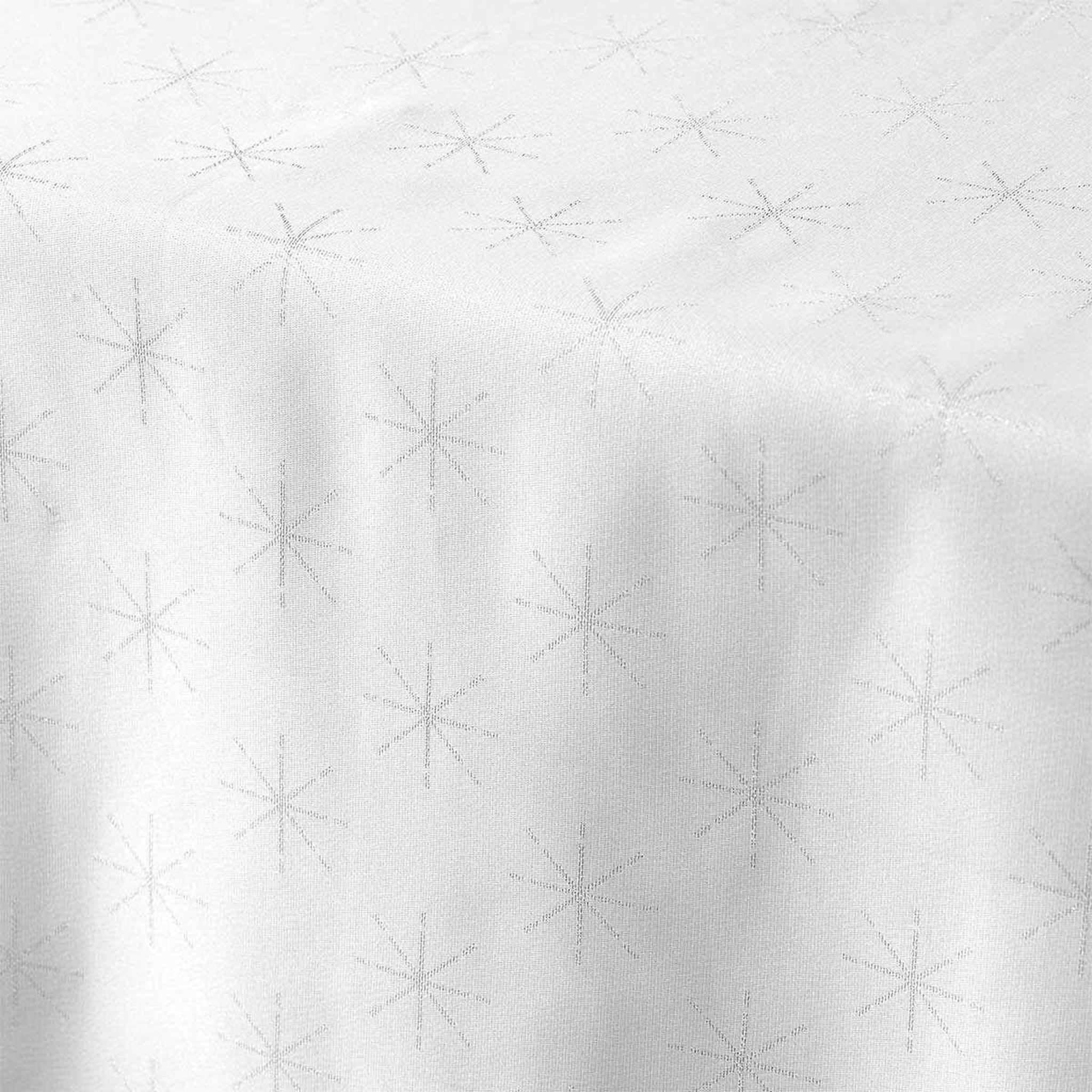 Voir la diapositive 2 : Douceur d'Intérieur Nappe imprimée jacquard  étoiles  140x300cm blanc