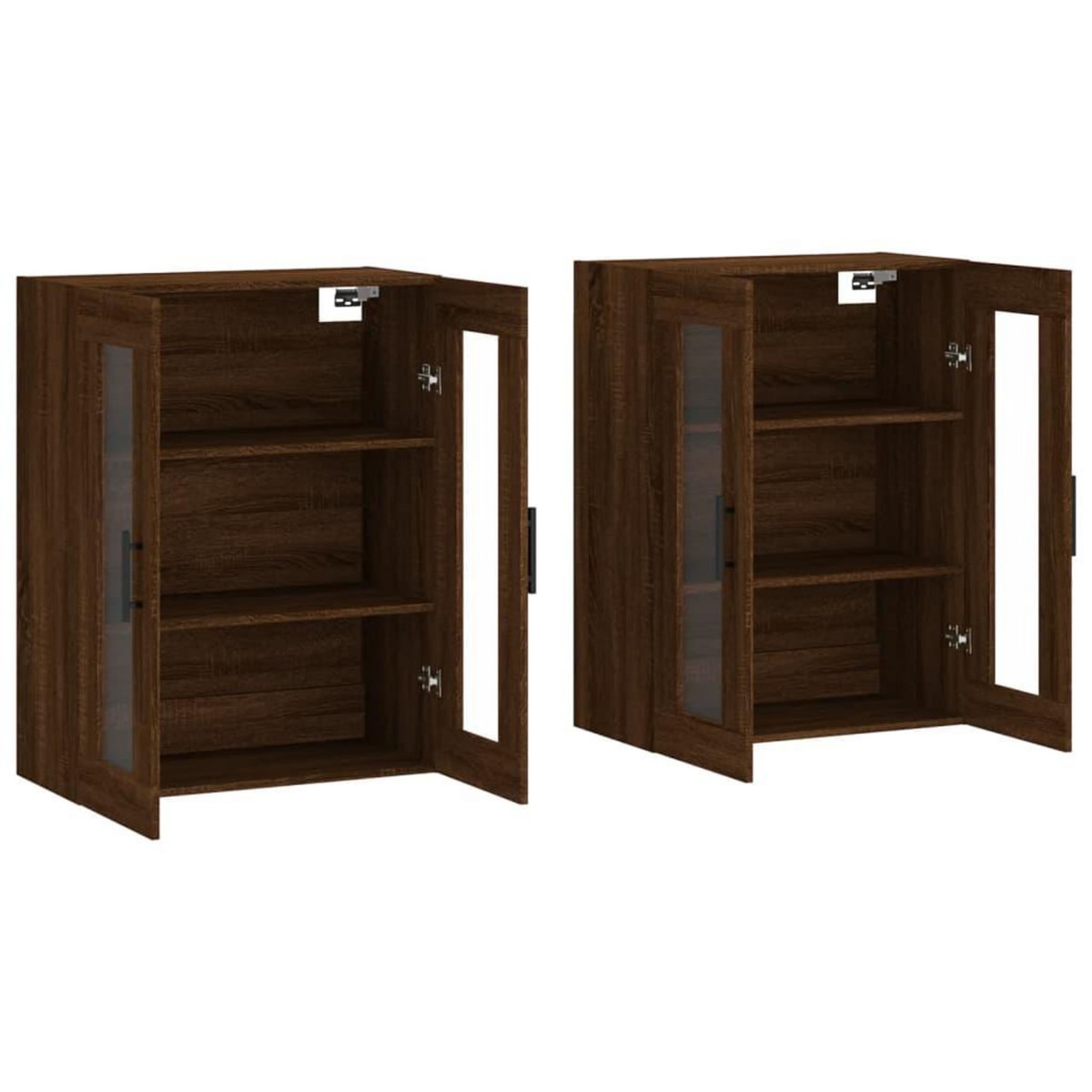VIDAXL Armoires murales 2 pcs chene marron bois d'ingenierie