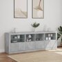Voir la diapositive 4 : VIDAXL Buffet avec lumières LED gris béton 202x37x67 cm