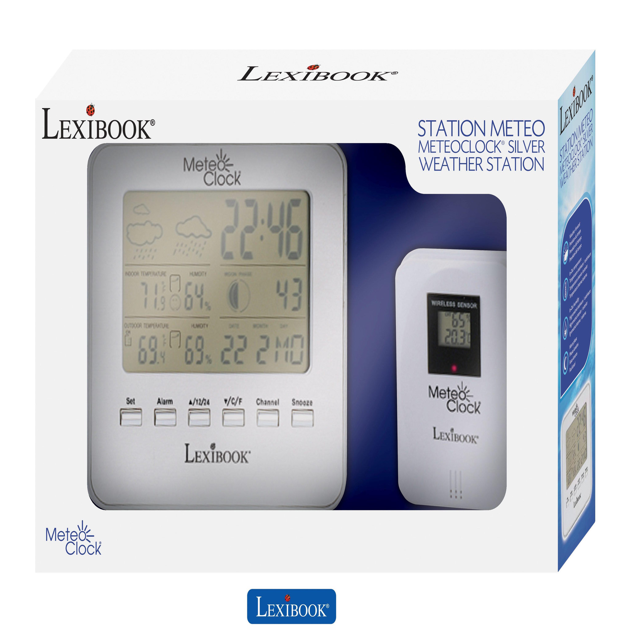 Voir la diapositive 4 : Lexibook Station meteo MeteoClock Silver