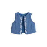 Petit Béguin Veste sans manches enfant en chambray Camila. Coloris disponibles : Bleu