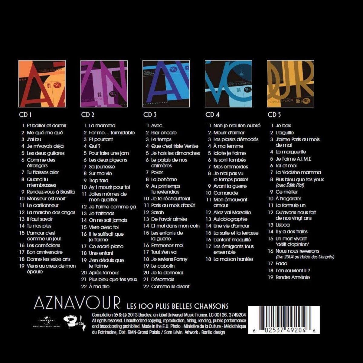 Charles Aznavour : Les 100 Plus belles Chansons