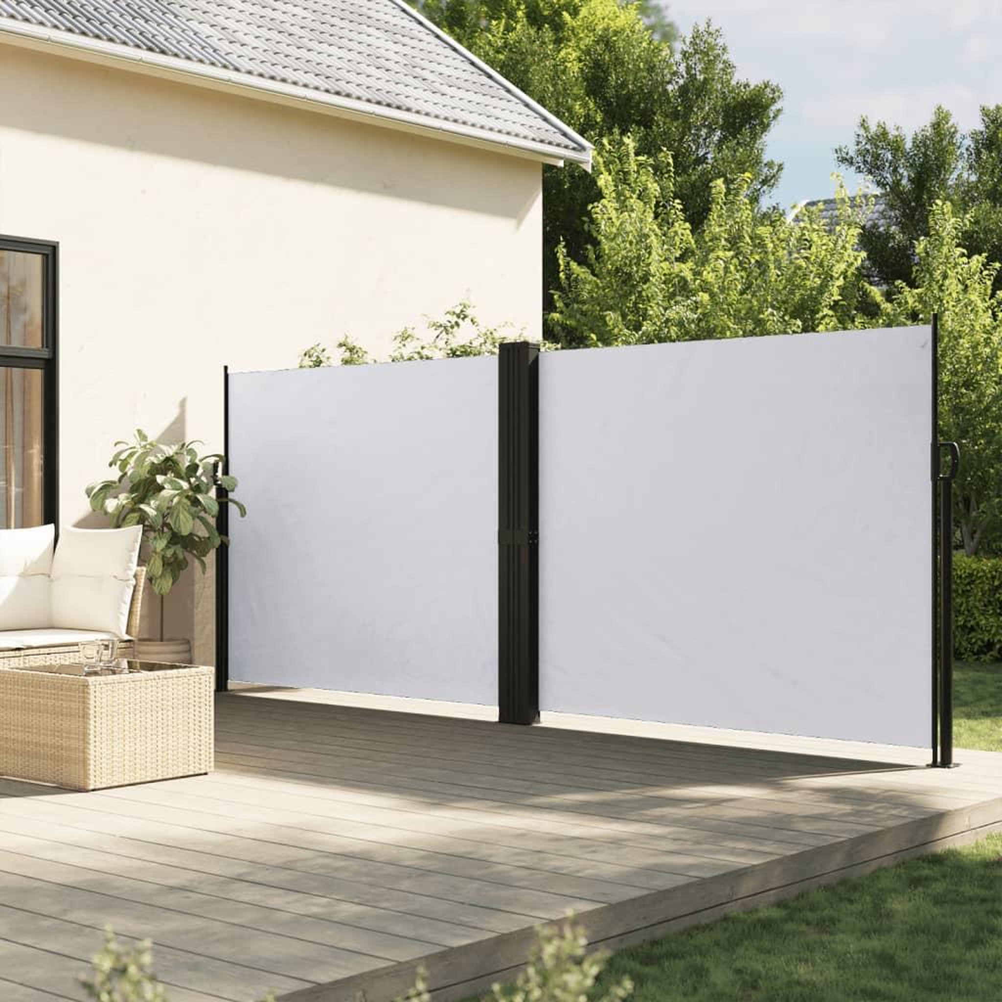 VIDAXL Auvent lateral retractable blanc 180x1000 cm