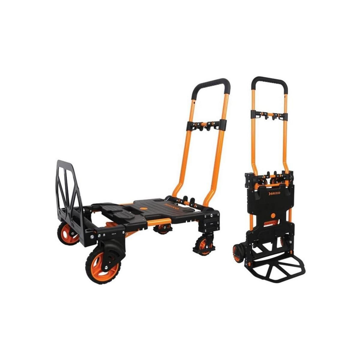 BRIXO Chariot diable pliable 136 kg 2 Positions Chariot professionnel à roues BRIXO