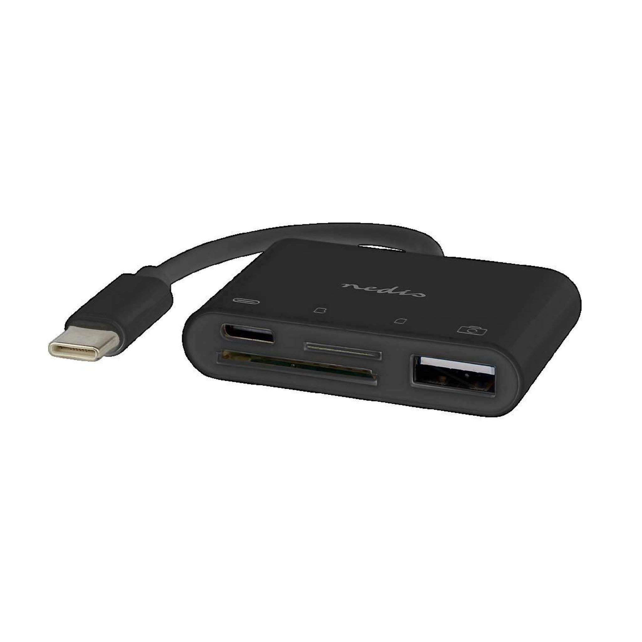 NEDIS Hub USB Nedis CCGB64780BK01 avec USB 2.0 Type-C, USB 2.0, lecteur MicroSD/SD - Noir