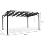 Voir la diapositive 6 : ID MARKET Pergola édition luxe lames orientables 3x3 M et 4 stores gris anthracite