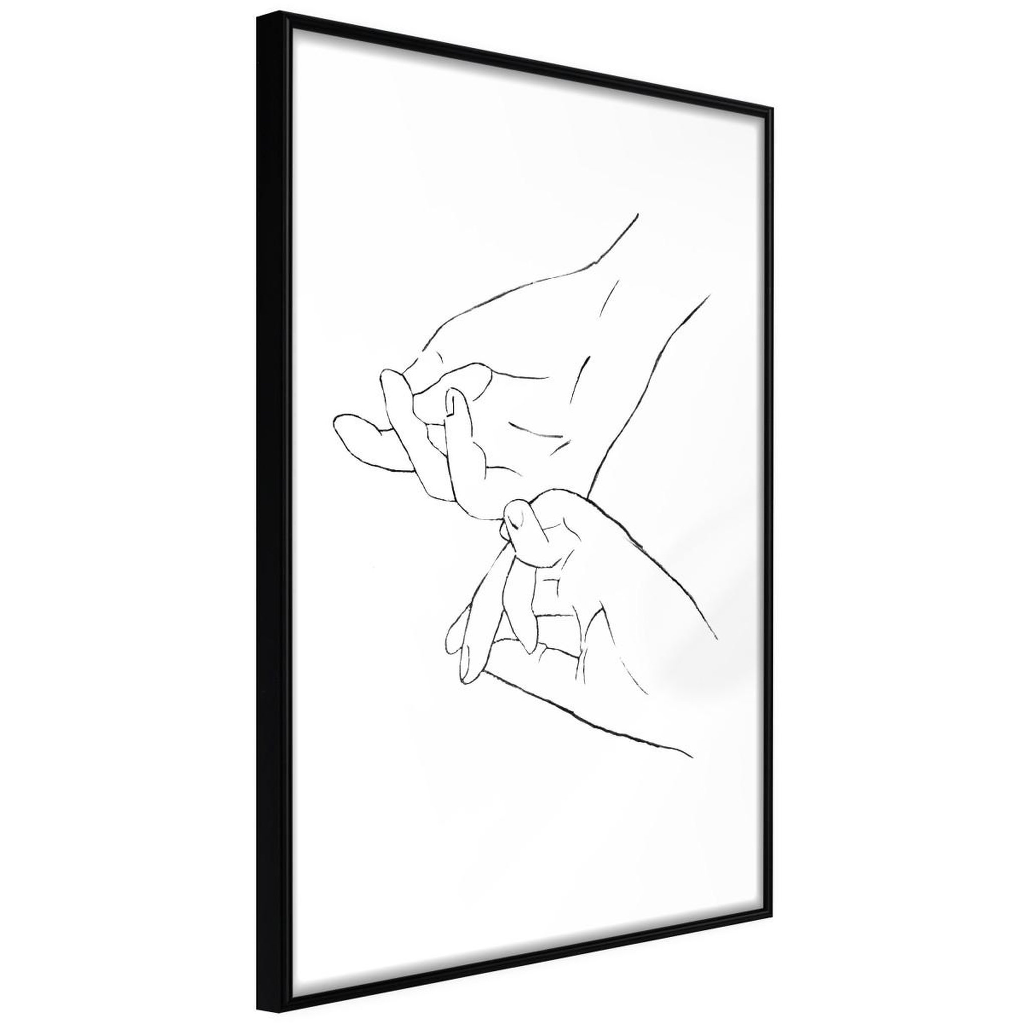 Paris Prix Affiche murale encadrée  joined hands white