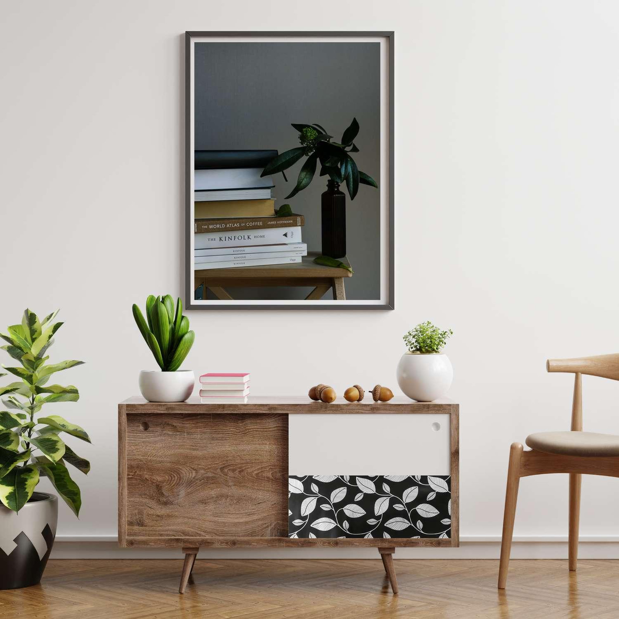 Voir la diapositive 2 : HABITABLE Adhésif décoratif à motifs feuilles - noir