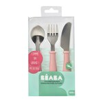 BEABA Set de 3 couverts inox rose