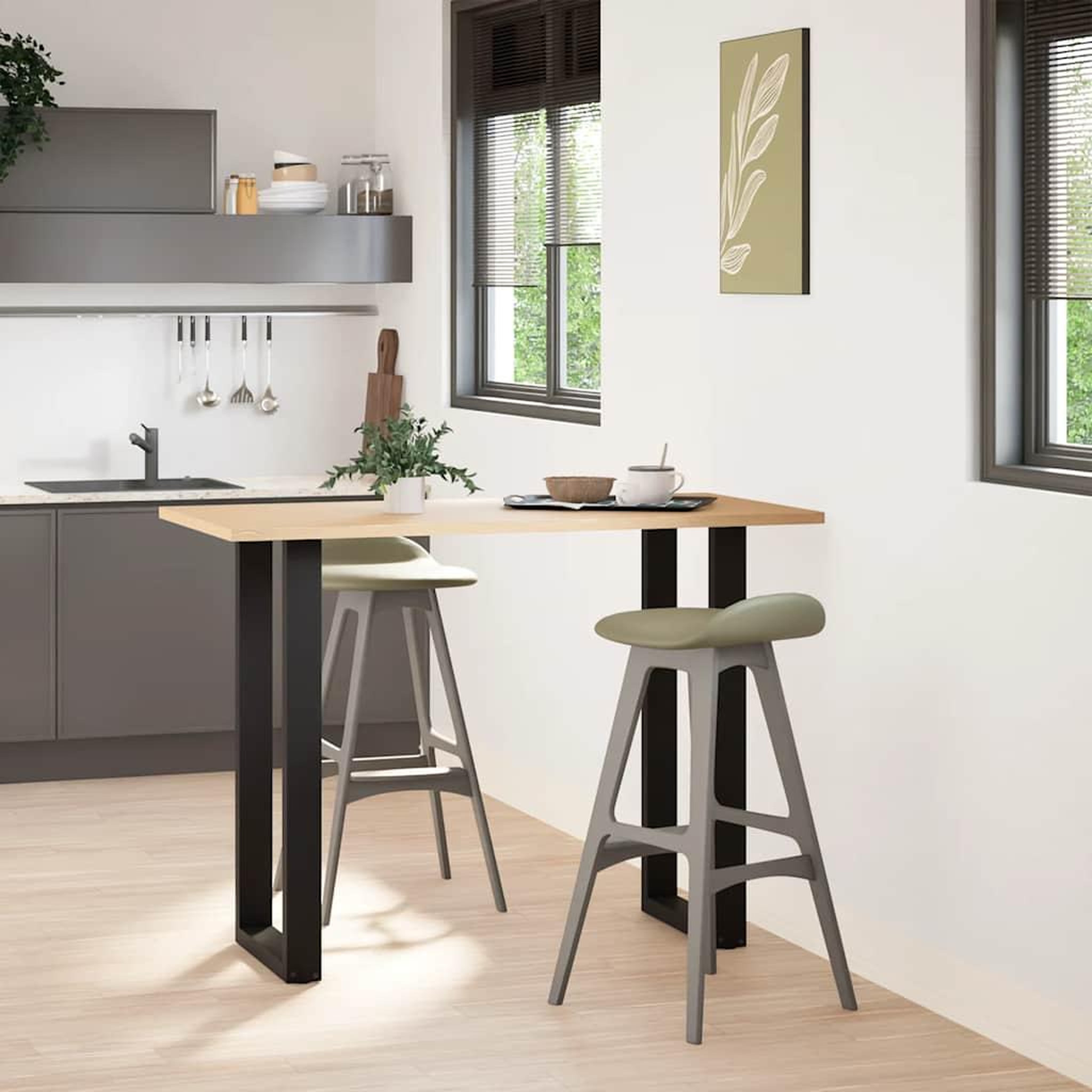 Voir la diapositive 2 : VIDAXL Pieds de table basse forme de U 2 pcs noir 50x(100-101)cm acier