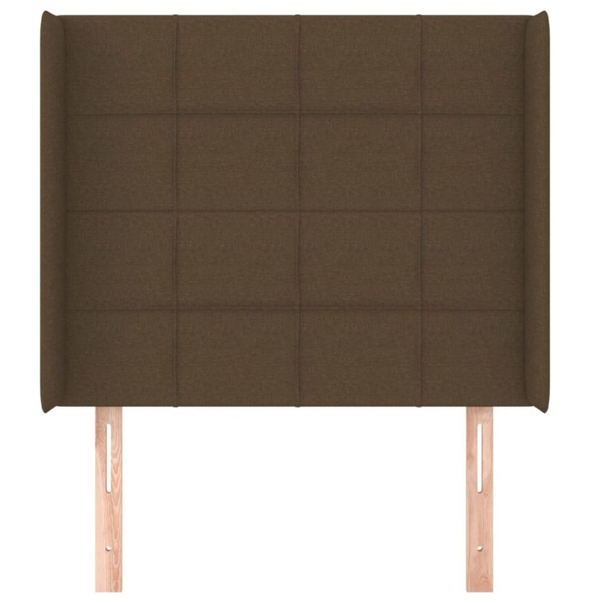 VIDAXL Tete de lit avec oreilles Marron fonce 103x16x118/128 cm Tissu