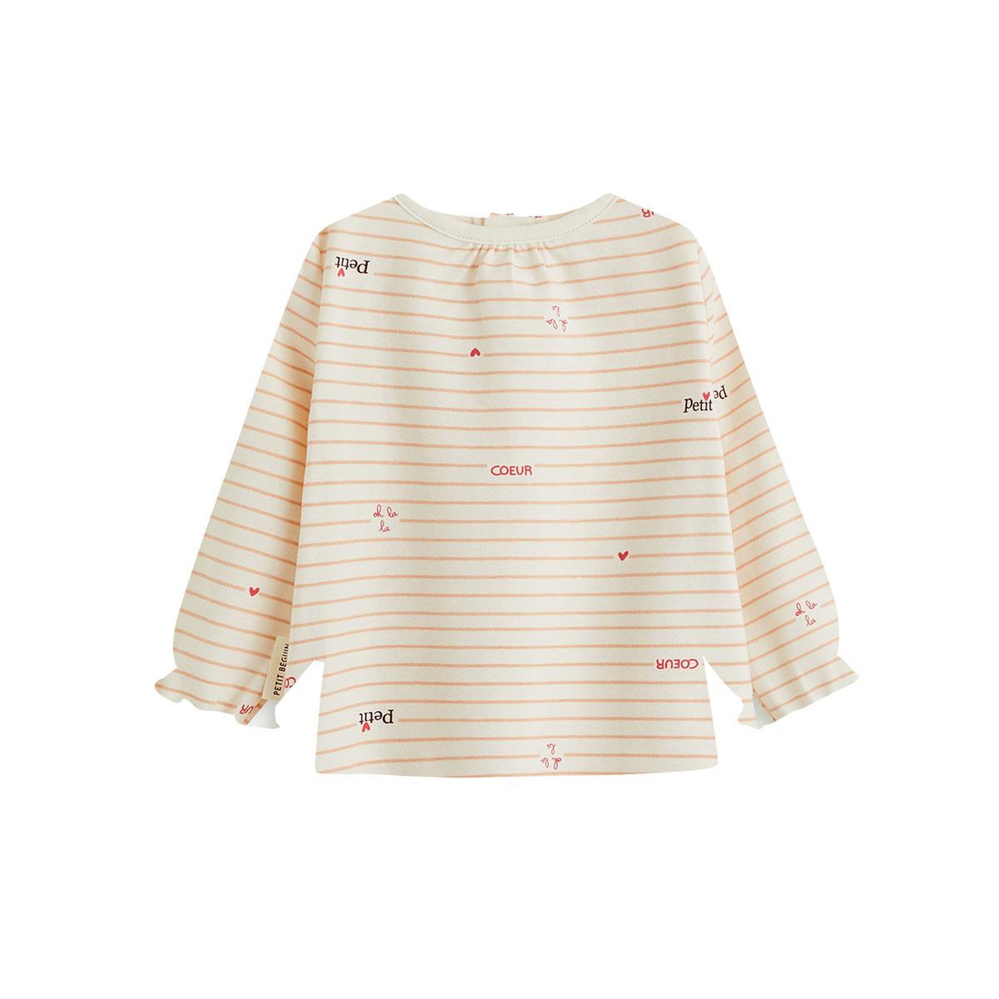 Voir la diapositive 5 : PETIT BEGUIN Lot de 2 t-shirts bébé manches longues aimée