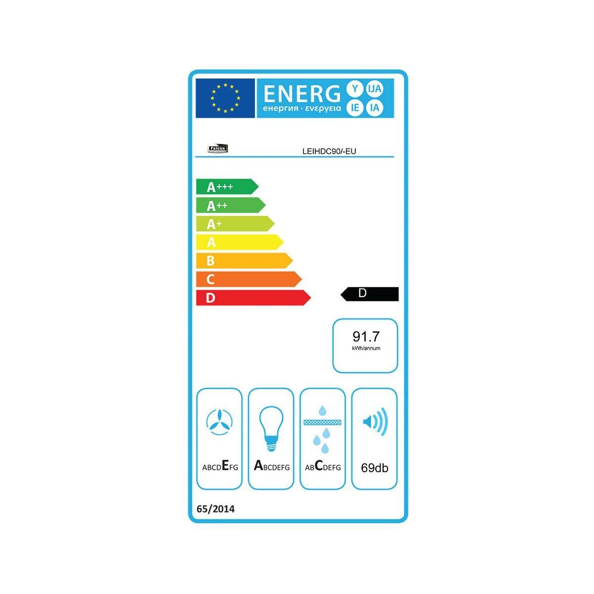 Falcon Hotte décorative murale 90CM NOIR BADGE CHROME