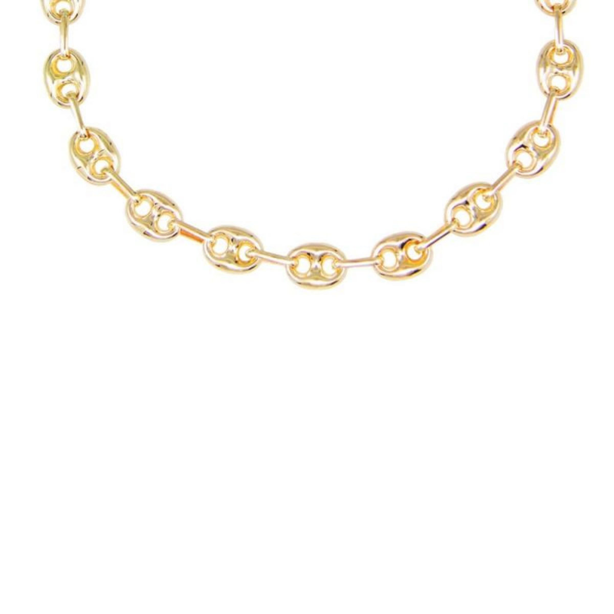 L'ATELIER D'AZUR Collier Grain de Café Or Jaune - 60cm - Homme