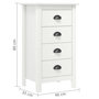 Voir la diapositive 6 : VIDAXL Buffet Hill Blanc 46x35x80 cm Bois de pin solide