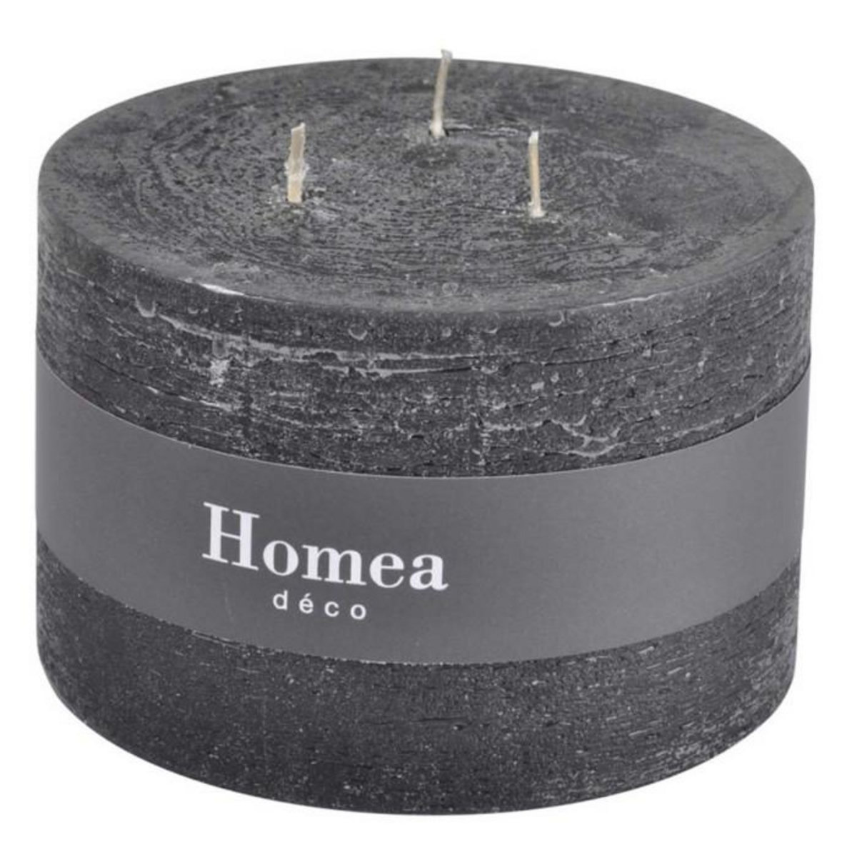 Paris Prix Bougie Déco 3 Mèches  Rustique  12cm Noir