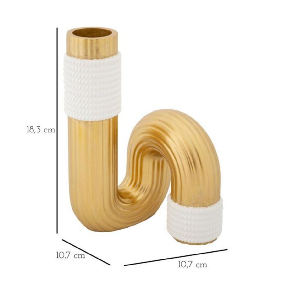 Paris Prix Vase Design en Résine  Bann  18cm Or