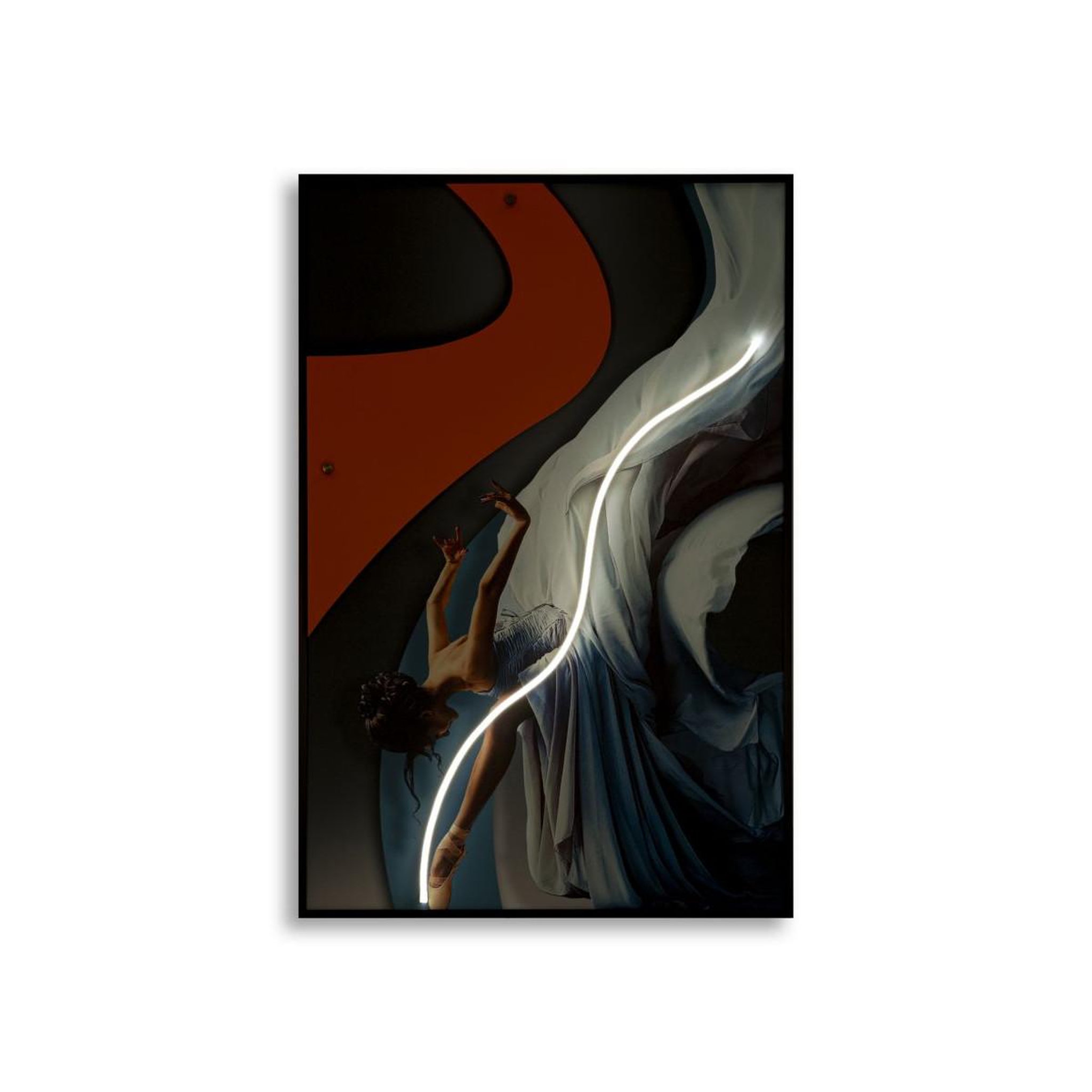 Voir la diapositive 2 : Paris Prix Tableau Imprimé à LED  Dancer  60x90cm Multicolore