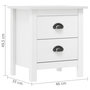 Voir la diapositive 6 : VIDAXL Tables de chevet Hill 2 pcs Blanc 46x35x49,5 cm Bois pin solide