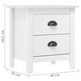 Voir la diapositive 6 : VIDAXL Tables de chevet Hill 2 pcs Blanc 46x35x49,5 cm Bois pin solide