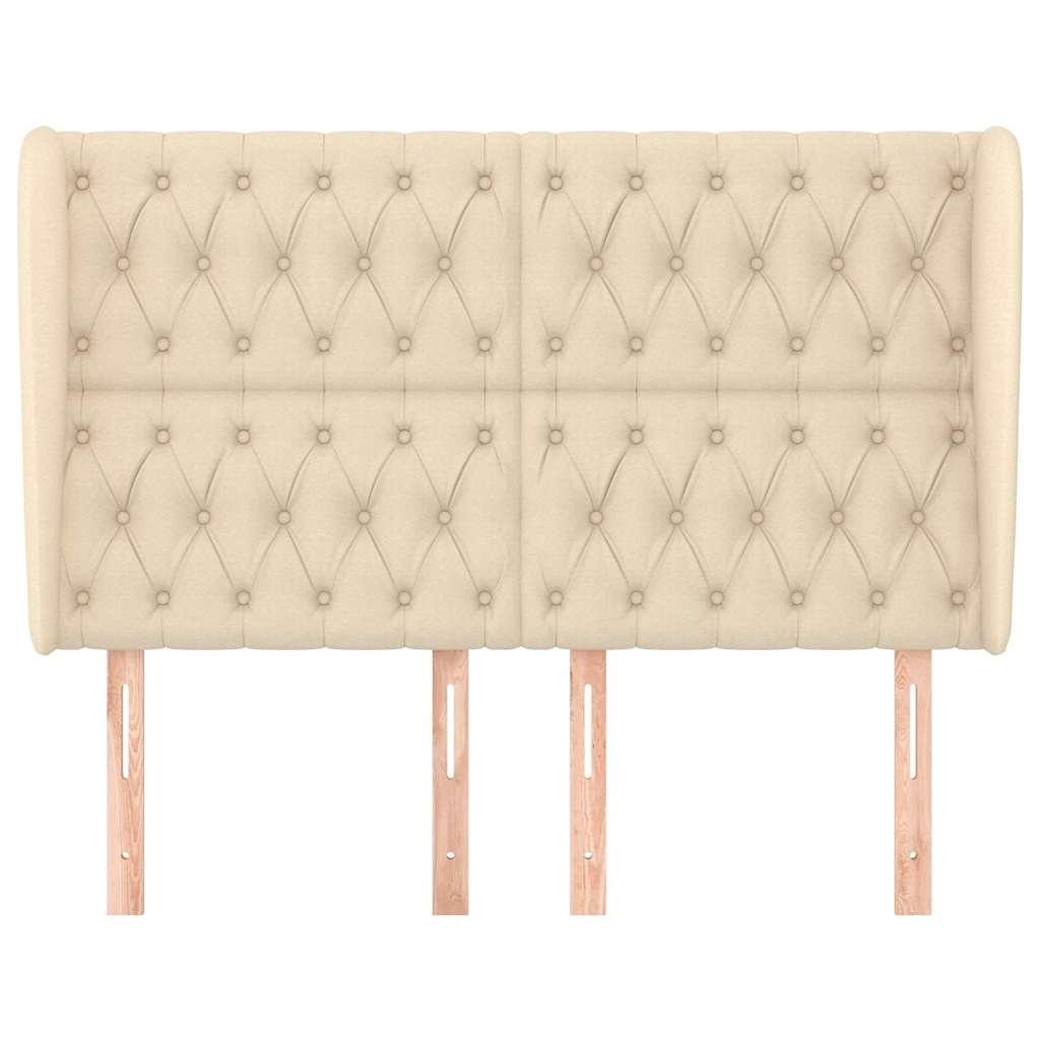 Voir la diapositive 3 : VIDAXL Tete de lit avec oreilles creme 163x23x118/128 cm tissu