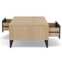 Voir la diapositive 5 : BEST MOBILIER Tribeca - table basse - effet bois et métal noir - 1 tiroir et 1 niche - 110 cm