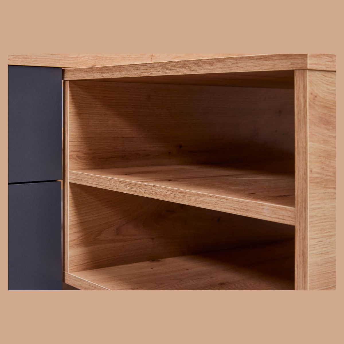 Lit simple multi-rangements chevet intégré 90x200 cm NAYA