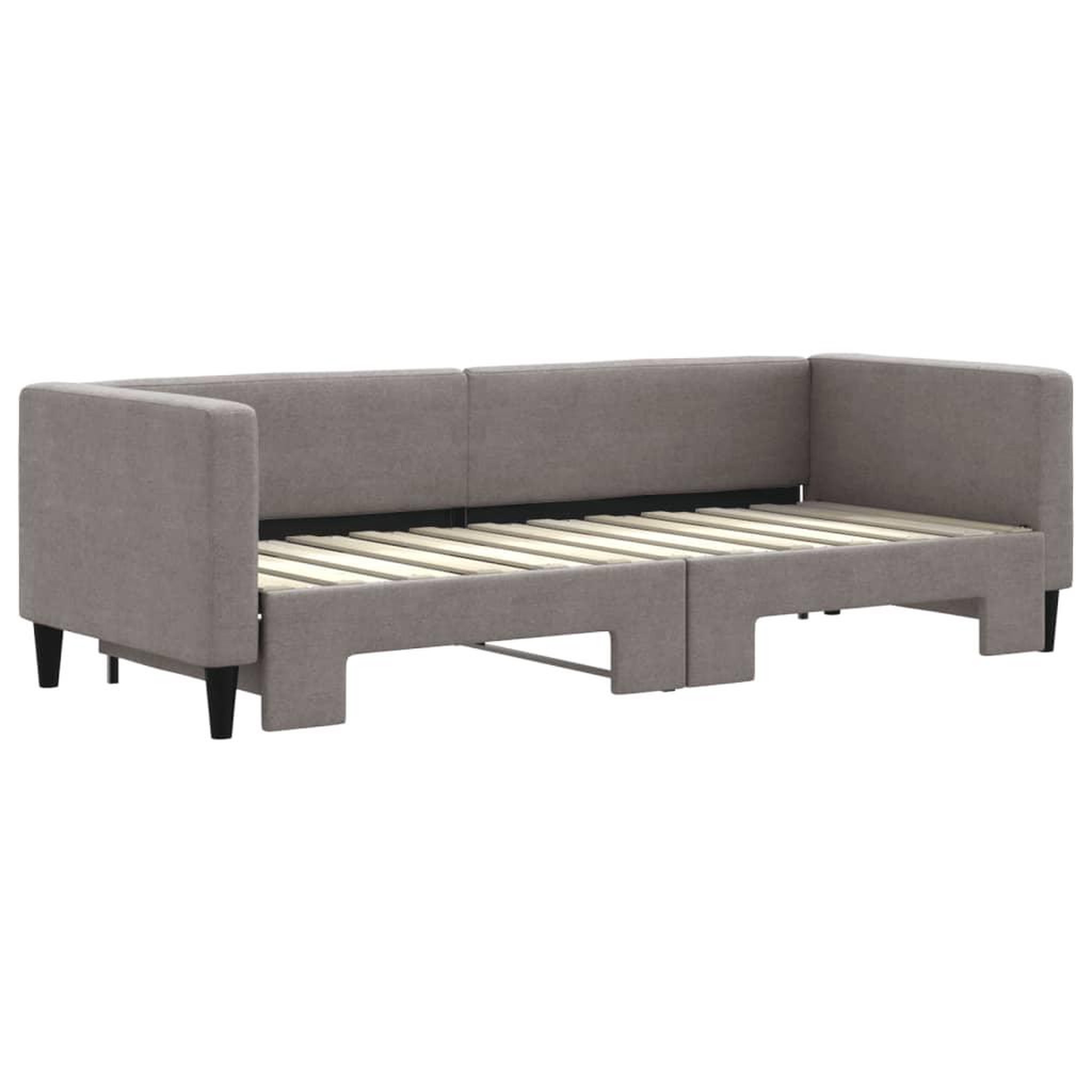 Voir la diapositive 3 : VIDAXL Lit de jour avec gigogne sans matelas taupe 80x200 cm