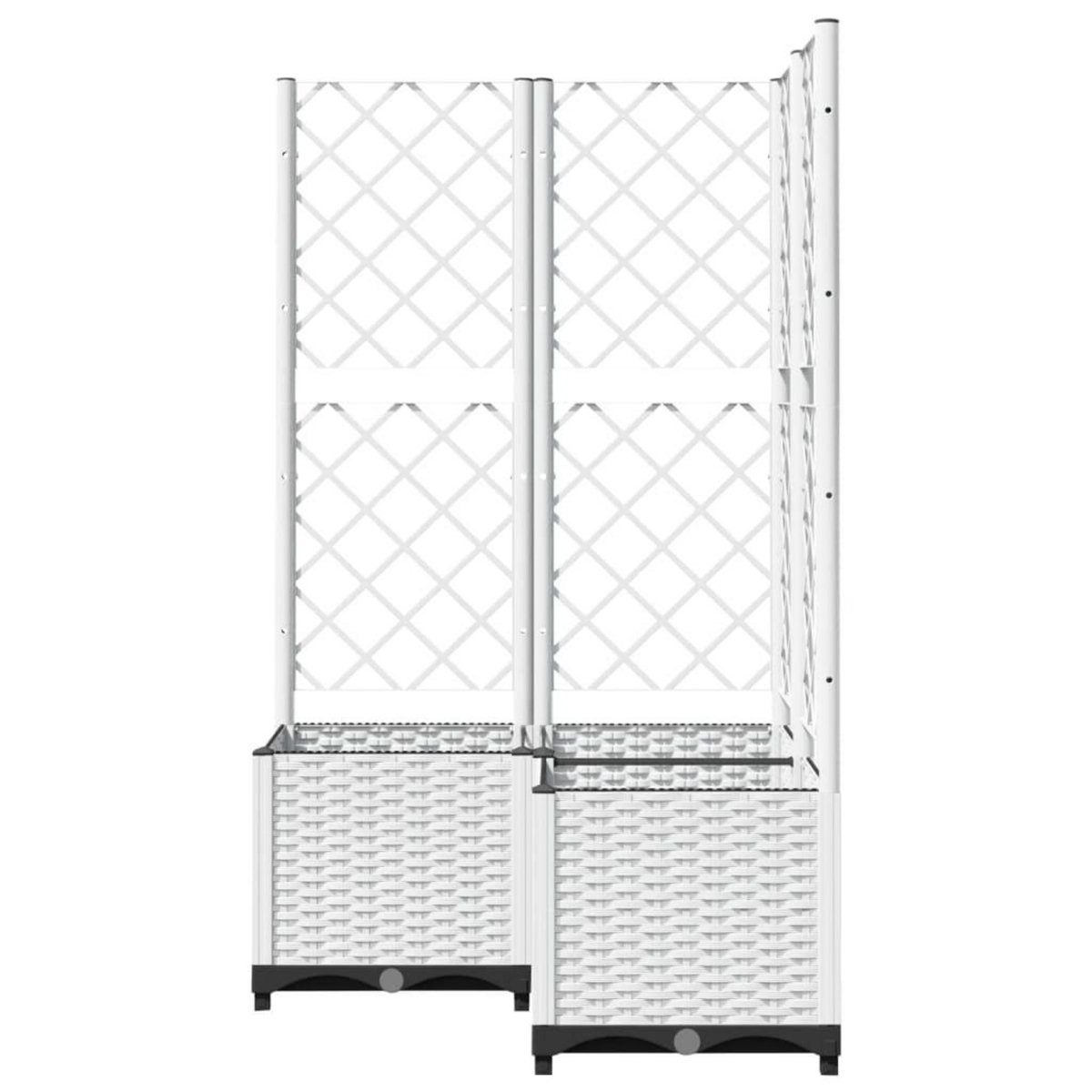 VIDAXL Jardiniere avec treillis Blanc 80x80x136 cm PP