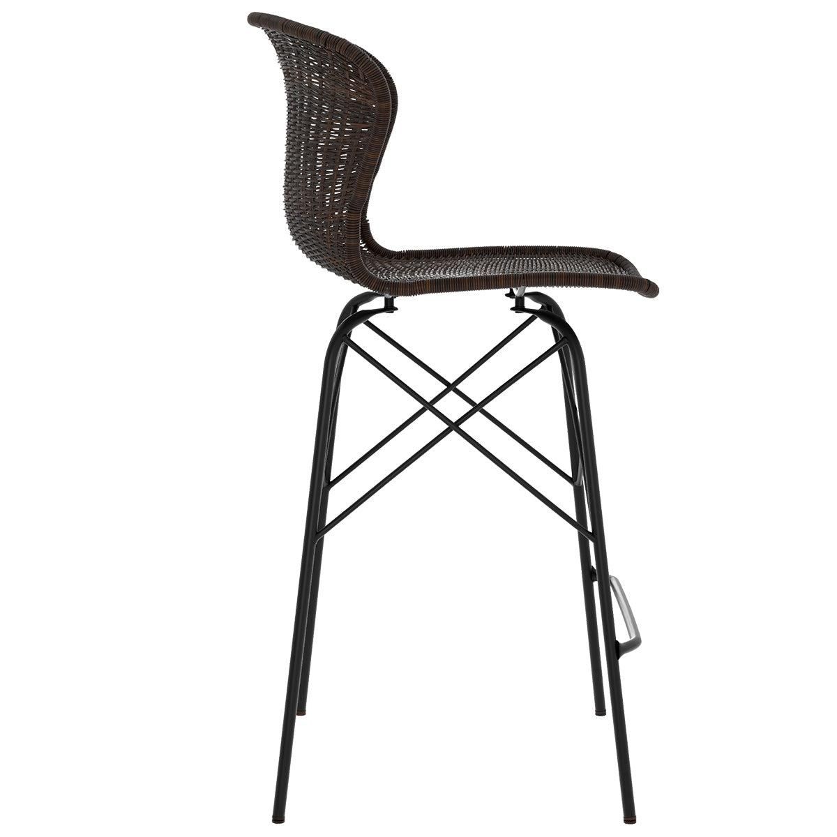 Rendez vous déco Lot de 2 chaises pour îlot central 63 cm en résine tressée marron - Palma