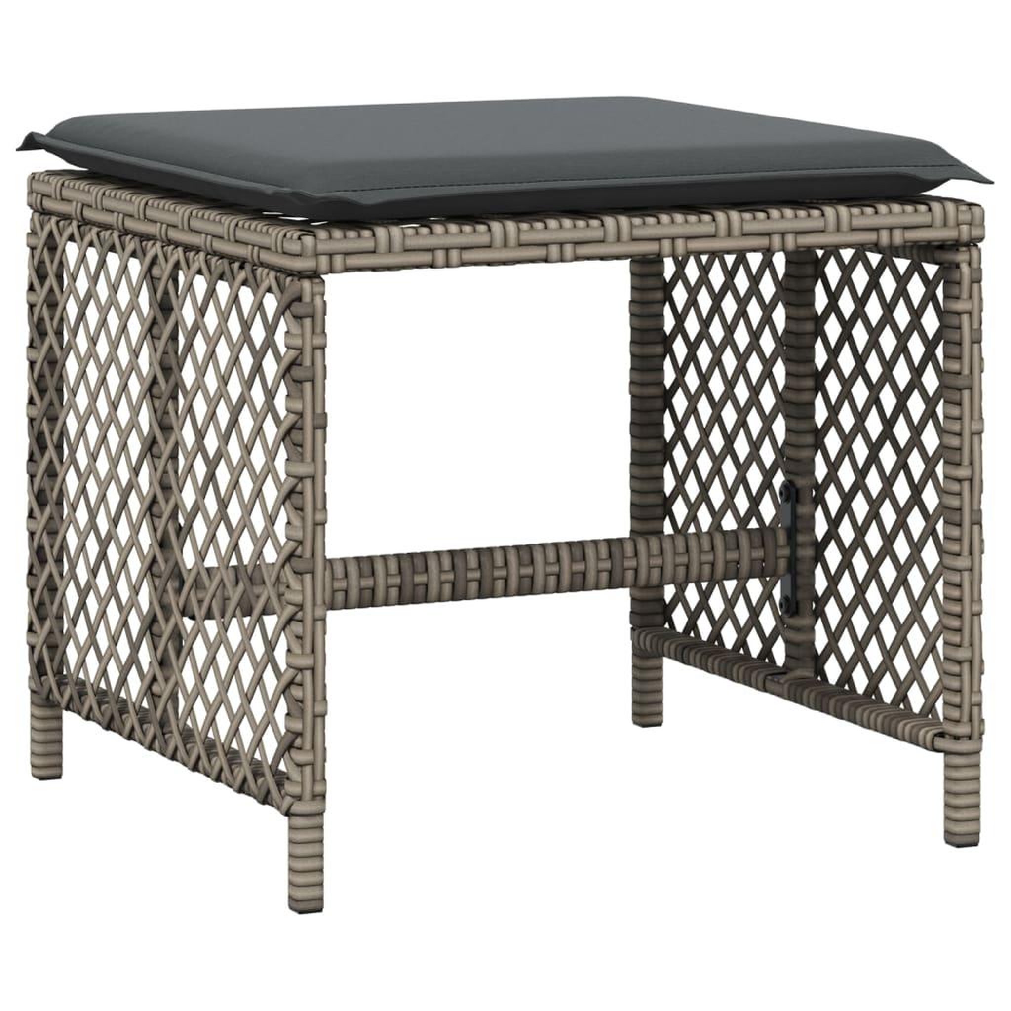 Voir la diapositive 5 : VIDAXL Ensemble a manger de jardin 11pcs avec coussins gris poly rotin