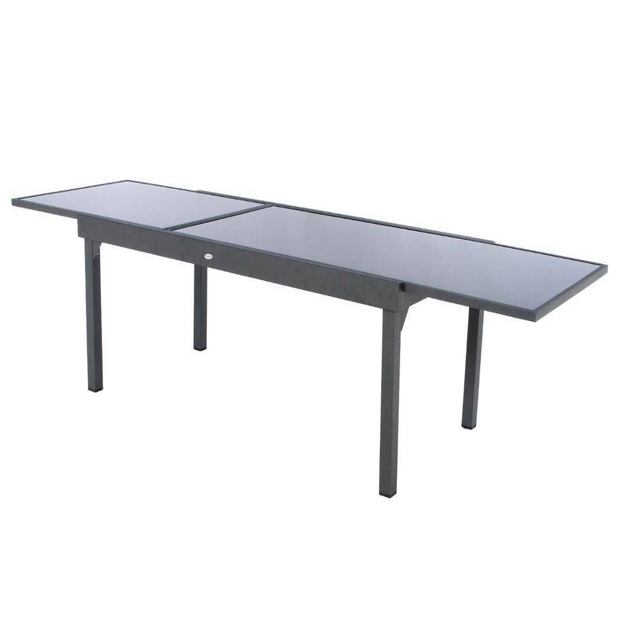 Voir la diapositive 1 : HESPERIDE Table extensible rectangulaire en verre Piazza 8/12 places Gris anthracite - Hespéride