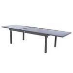 HESPERIDE Table extensible rectangulaire en verre Piazza 8/12 places Gris anthracite - Hespéride